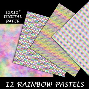 Pastel Rainbow Paper Set Fun Baby Nursery Prints Perfect For Teachers, Babies and Children Printable Digital Papers Commercial Use Ok image 2