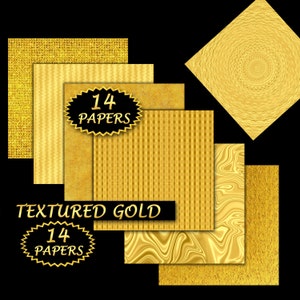 Gold Foil Backgrounds, Textured Gold Digital Paper, Gold Leaf Backdrops, Printable Gold Metallic Textures, Golden Papers, Shiny Gold Metal image 3