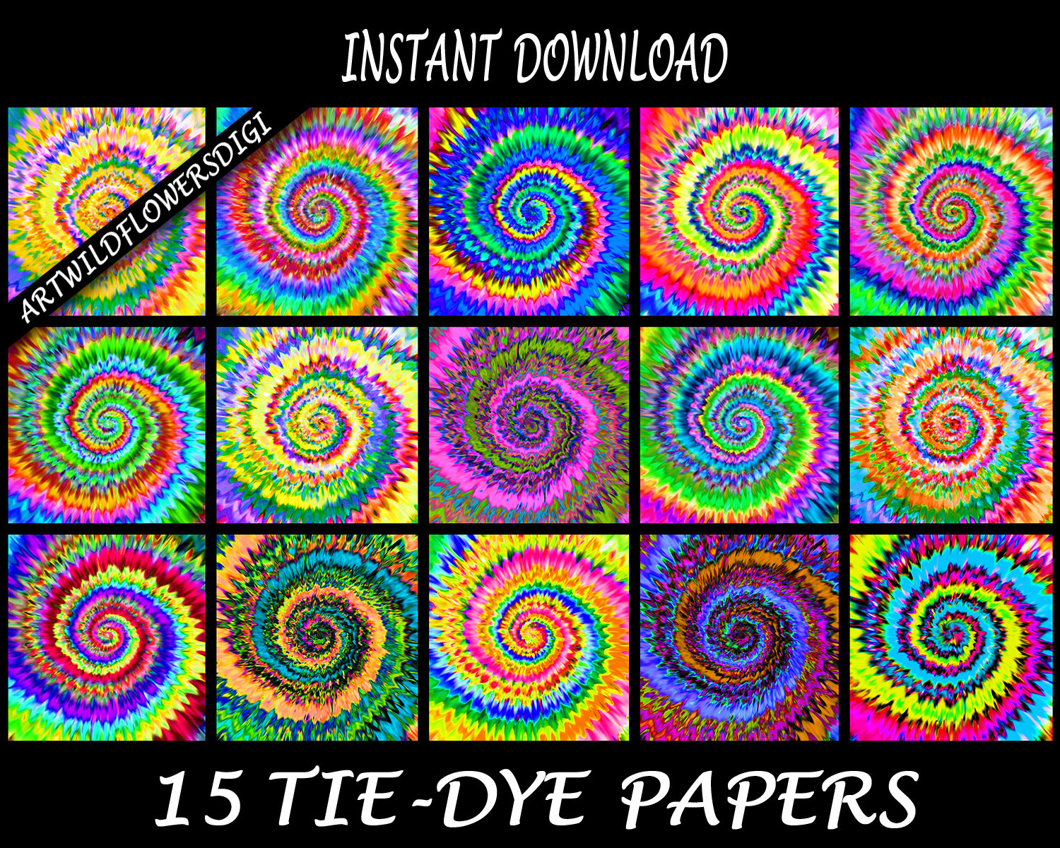 Tie dye digital paper picture
