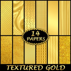 Gold Foil Backgrounds, Textured Gold Digital Paper, Gold Leaf Backdrops, Printable Gold Metallic Textures, Golden Papers, Shiny Gold Metal image 4
