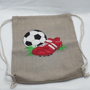 Linen Backpack: Embroidered Drawstring Bag, Sport style