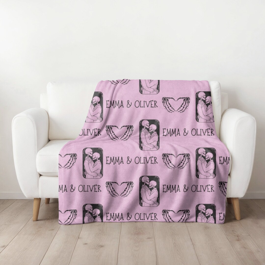 Personalized Velveteen Minky Blanket, Valentines Cuddle Blanket, Custom