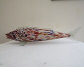 Original Vintage Extra Large 56 cm long Murano Multi Coloured Glass Fish Circa 1960 very good condition Retro and Kitch Superb