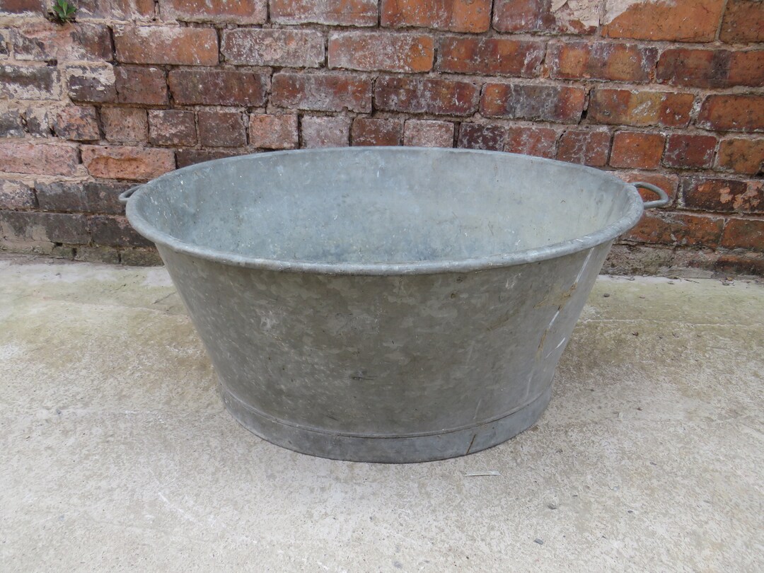 Extra Large Vinatge Galvanised Steel Bath Circa 1960 Side Etsy