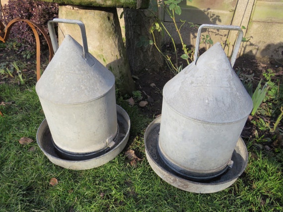 Large Vintage Eltex Galvanised Poultry Water Dispenser Also Etsy