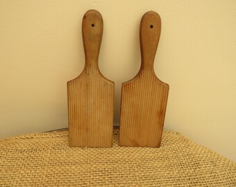 Vintage British Wooden Butter Pats / Butter Paddles / Scotch Hands
