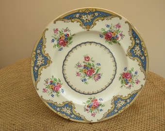 Vintage / Antique Empire Porcelainware York Blue Dinner Plate Circa 1930s 6 available. Price per Plate