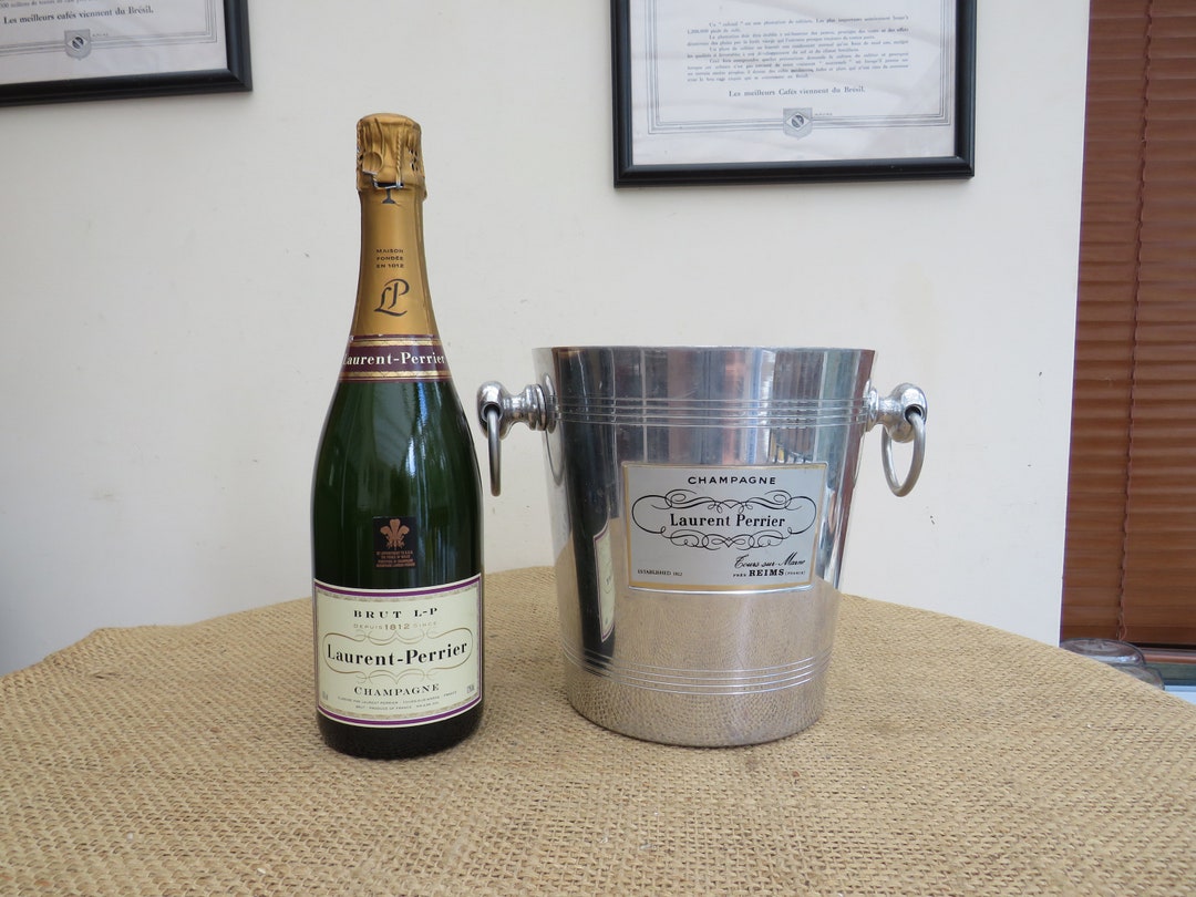 RARE Seau à champagne en aluminium Laurent-Perrier made in france 1950