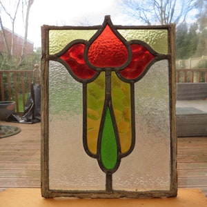 A Reclaimed Antique Stained Glass Window Panel - UK Architectural Heritage