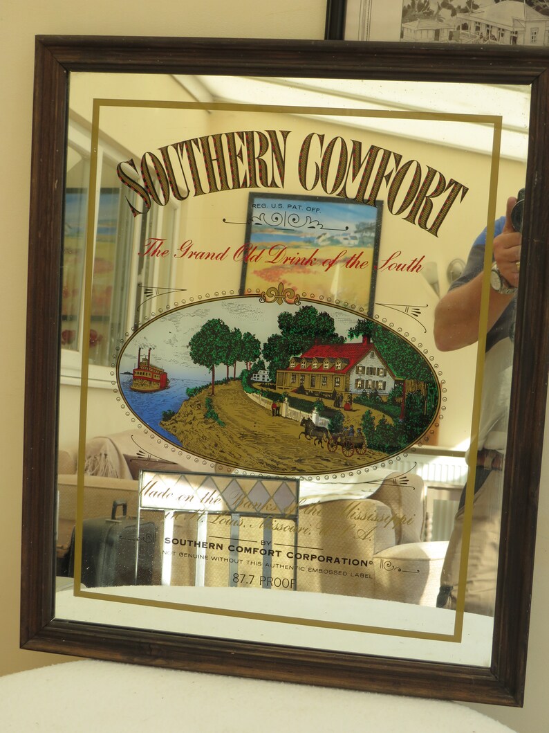 Circa 1970 80 Southern Comfort Advertising Bar Pub Mirror 58 Etsy