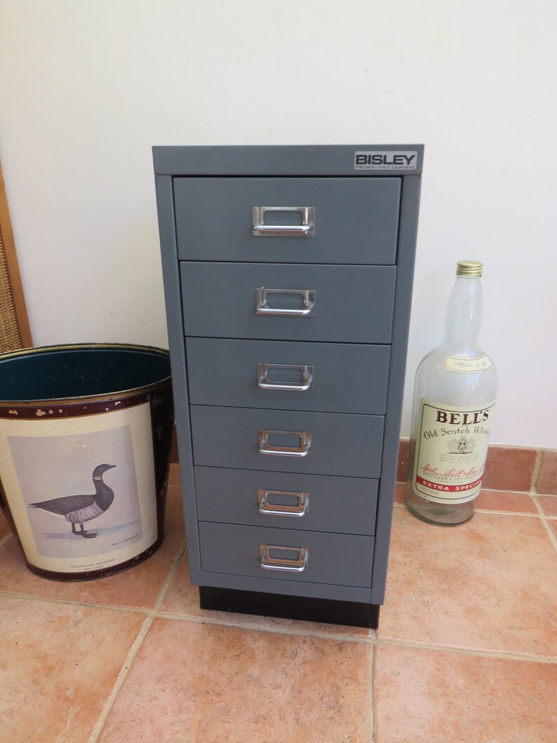 Retro Circa 1980 90 Bisley Metal 6 Drawer A4 Paper Storage Etsy