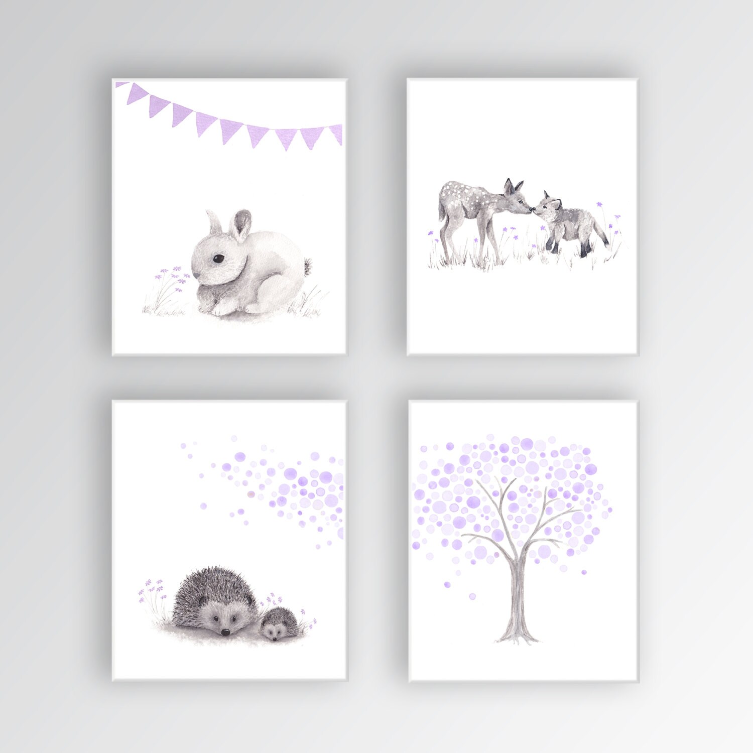 Nursery Art CANVASES Woodland Nursery Art Baby Girl Nursery Etsy