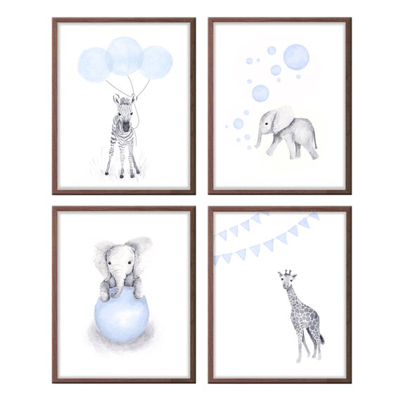 Animal Nursery Decor Safari Nursery Art Baby Boy Nursery Etsy