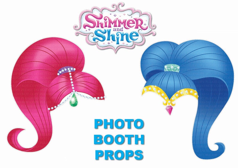 NSTANT DL NON Personalized Printable Shimmer and shine Printable masks party photo booth