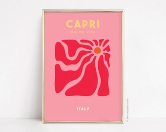 Capri poster – illustration, dolce vita – to download and print