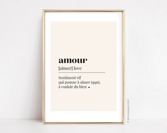 Affiche Amour Format A4 pour décoration murale