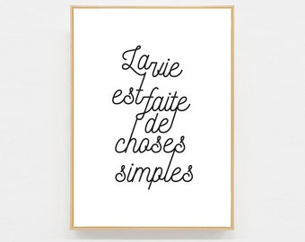 Carte postale La vie est faite de choses simples - version fond blanc