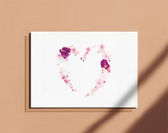 Postcard Heart flowers