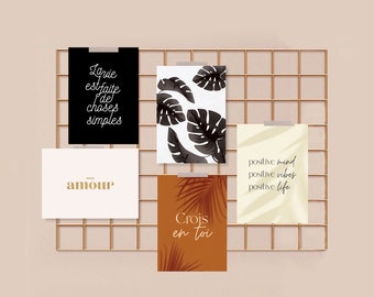 Lot de 5 cartes postales inspiration et motivation