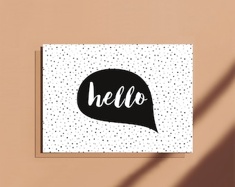 Hello message postcard