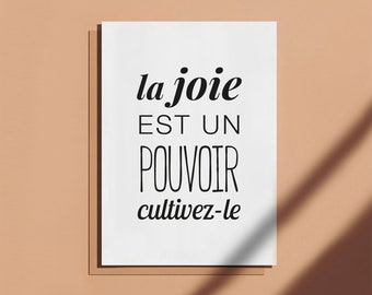 Postcard with message "Joy is a power, cultivate it" - Dalai Lama - A6