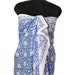Blue Lotus Print Cotton Sarong Wrap, Long Scarf, Fashion Pareo Beach Wear For Her