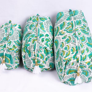Brown - Handmade Cotton Multipurpose Cosmetic/Toiletry Bag 03