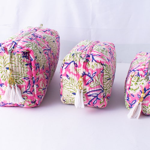 Multipurpose Handmade Cotton Toiletry Bags (Set of 3) 02