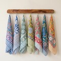 7 Pcs Cotton Bandana, Hand Block Print Small Scarf, Organic Accessory, Gift For Her
