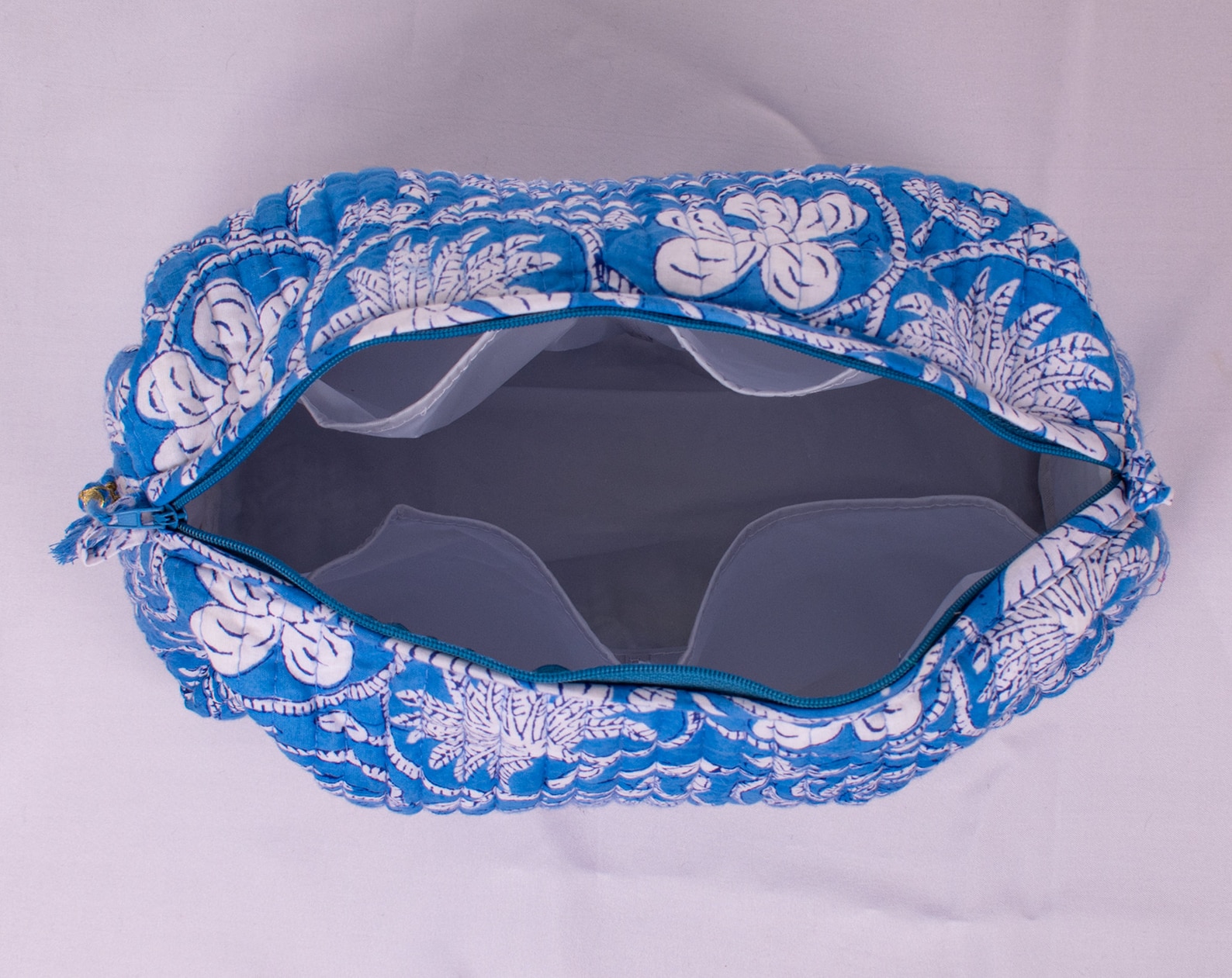 Brown - Handcrafted Cotton Cosmetic/Toiletry Bag 14