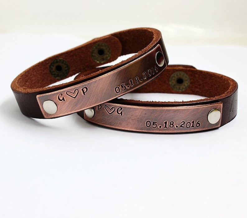 Custom Leather Bracelet Men Leather Bracelet Engraved Etsy