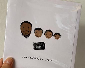 Personalised Father's Day Card: Painted Portrait Card