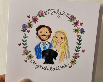 Tarjeta personalizada de aniversario de boda y compromiso