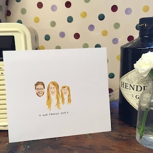 Retrato familiar en miniatura personalizado: recuerdo personalizado