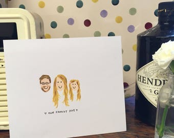 Personalised Miniature Family Portrait: Custom Keepsake