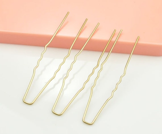 Raw Brass U Pin100pcs Raw Brass Metal Hair Pins Etsy