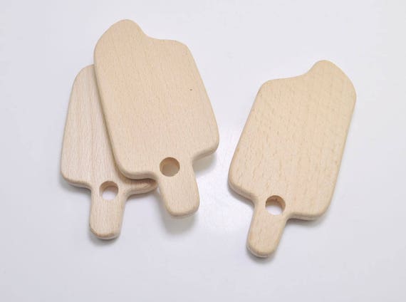 5pcs Natural Wood Teether,ice cream Pendant,High-Quality Untreated Wood Teething ToyPendant DIY Supplies for Safe Teething Necklace.