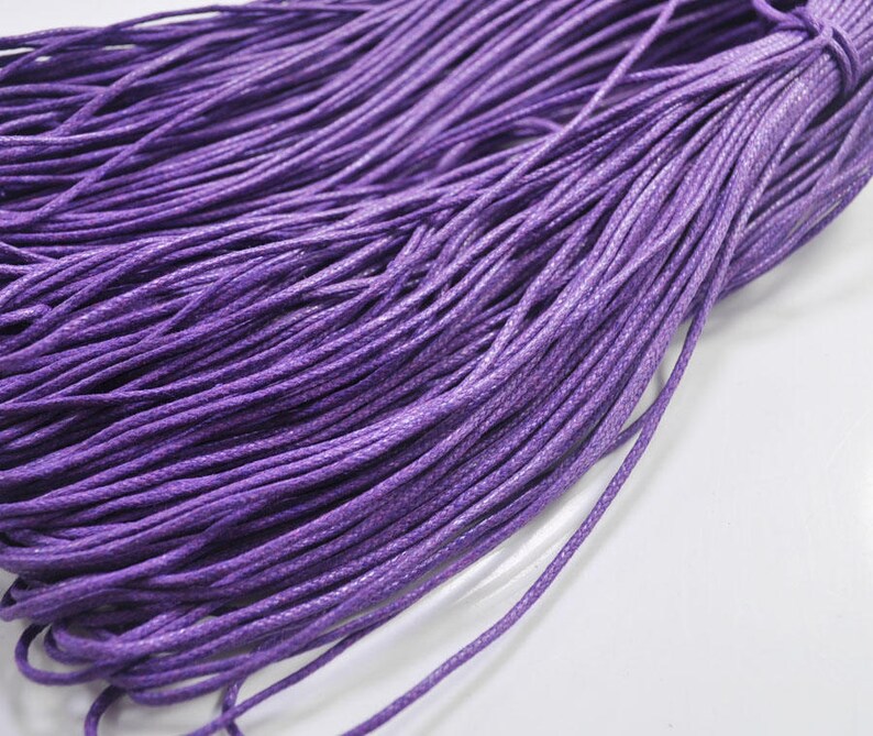 Cotton Cording Jewelry Cord GD193 Braided Cotton Cord 25 metres50 metres Purple Macrame Cord 1.5mm Purple Waxed Cotton Cord