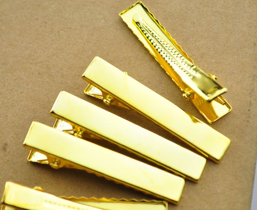Wholesale Hair clipGold hair clips100PCS 41x7mm Gold flat Etsy