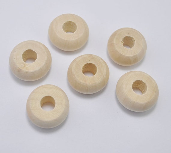 20pcs round flat wooden beads supplyNatural Wooden Etsy