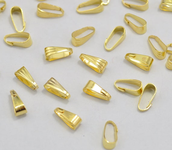 10//50Pc Silver//Gold Plated Pinch Clip Clasp Bail Connector Jewelry Findings 20mm