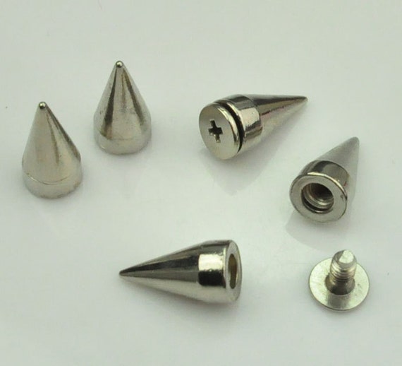 Spike Screw On Studs Silver Tone Metal Alloy 10x15mm 10 Pcs Findings Jewellery
