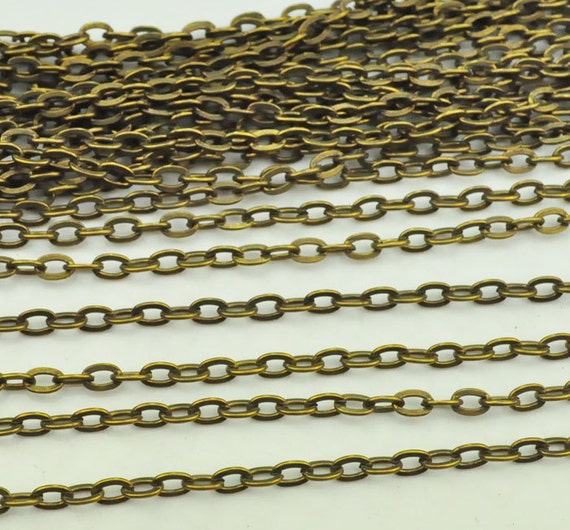 Bronze metal Chain sale of 16ft 5meter Antique Bronze Flat | Etsy