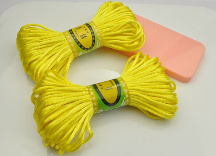 20 yds Yellow color satin cord2mm satin stringfaux silk | Etsy