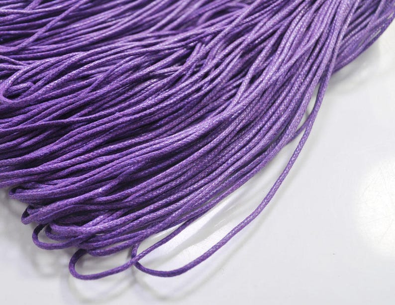Cotton Cording Jewelry Cord GD193 Braided Cotton Cord 25 metres50 metres Purple Macrame Cord 1.5mm Purple Waxed Cotton Cord