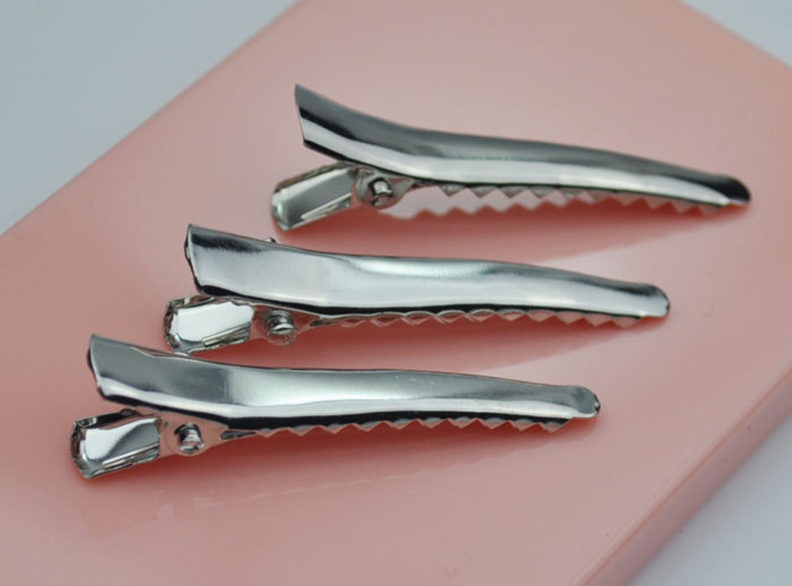 100PC Alligator Hair clips with teeth in silver tone4.4cm Etsy