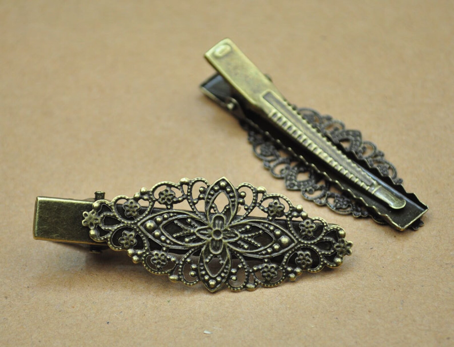 10pc Bronze Hair ClipsFiligree flower hair Clips Barrettes Etsy
