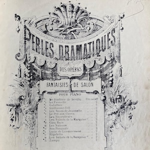 Antique French sheet music, musical partitions, dance music, operetta