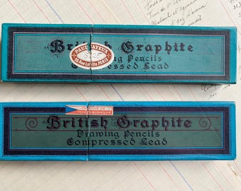 A box of vintage British Koh-i-Noor graphite pencils, 2H, HB