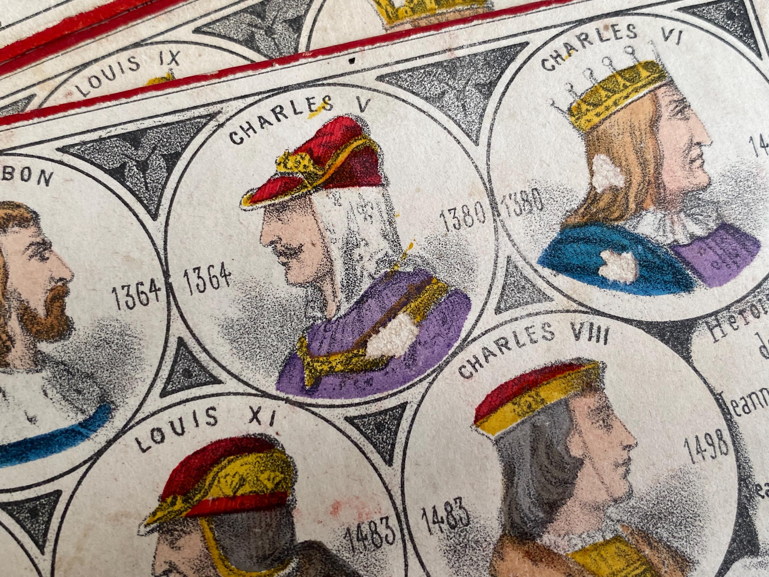 One Antique French Lotto Card Featuring the Kings of France - Etsy